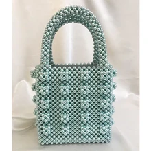 Тяжелый Ins пункт жемчуг женские сумки металлические бусы Коробка Сумка-тоут Топ-ручка шикарный жемчуг брендовые сумки бисерные сумки дропшиппинг