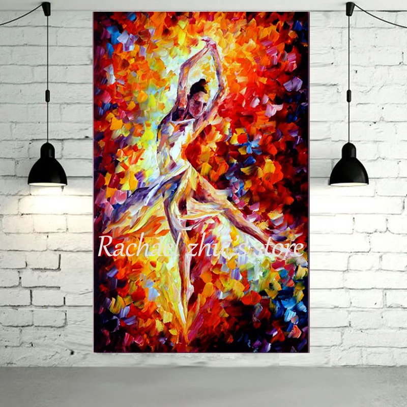 

Hand Painted Abstract Dancer Girls Oil Paintings On Canvas Palette Knife Sexy Girl Wall Pictures Wall Art Living Room Home Decor