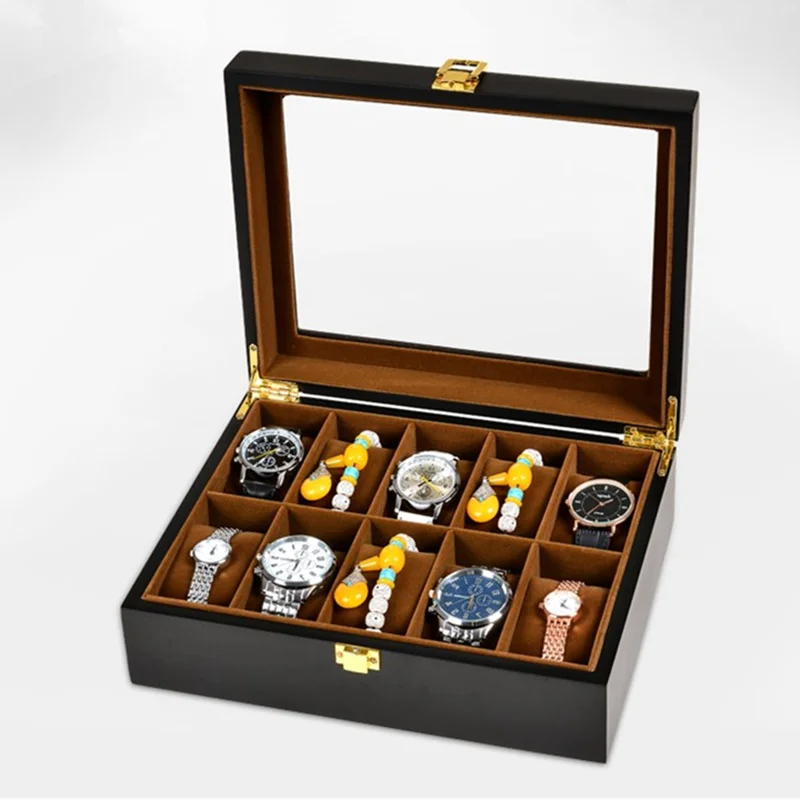 European Style Watch Boxes Case 6/10/12 Slots Watch Storage Box Wood Organizer Fashion Gift Box Men Wrist