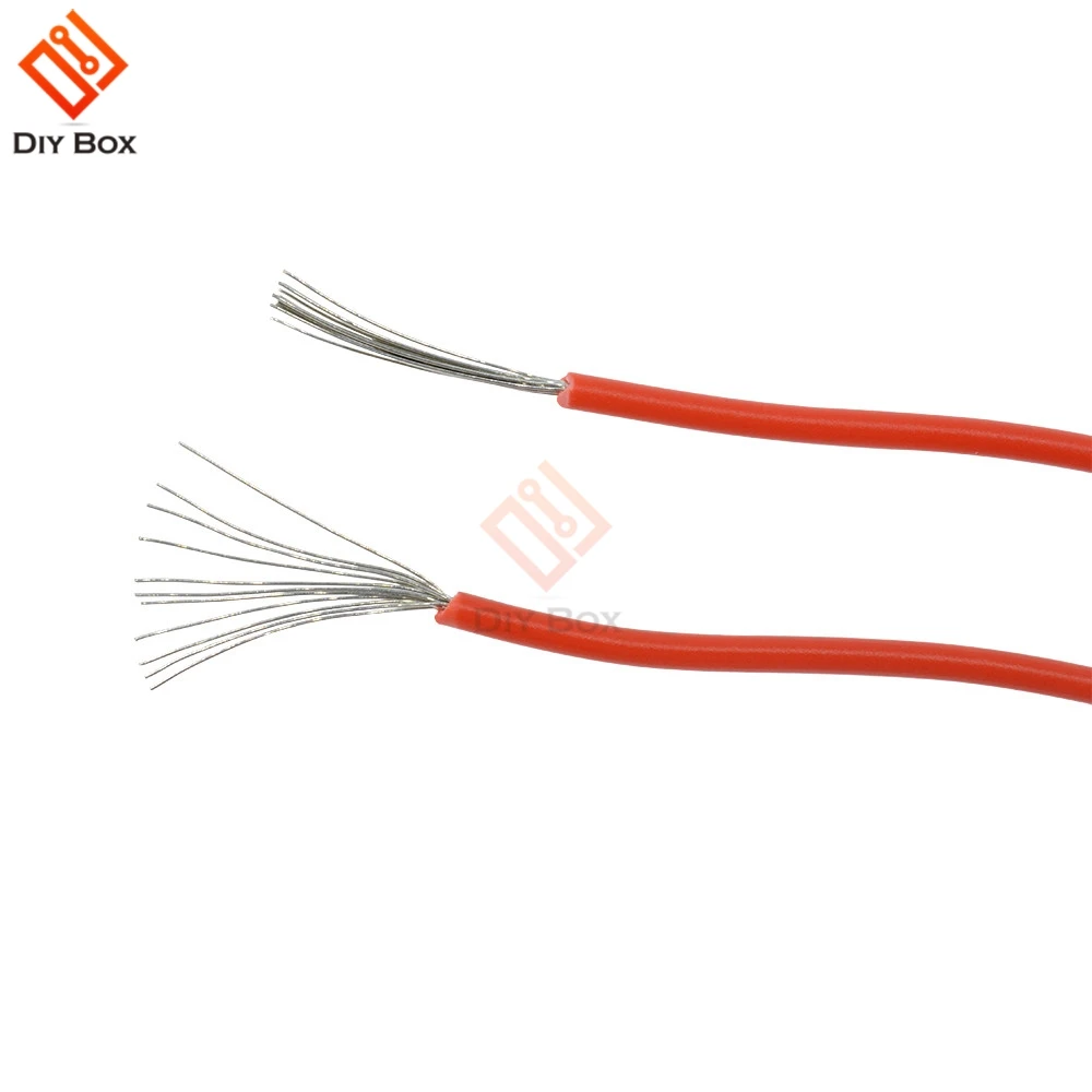 Красный силиконовый резиновый провод 10 м гибкий мягкий кабель 24AWG для