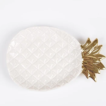 

Lovely Pineapple Shape Ceramic Dish Tray Organizer for Jewelry Ring Dessert Plate