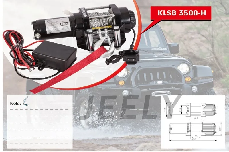 3500LB лебедка, Электрическая Лебедка 12 V, 4X4/UTV ATV лебедки