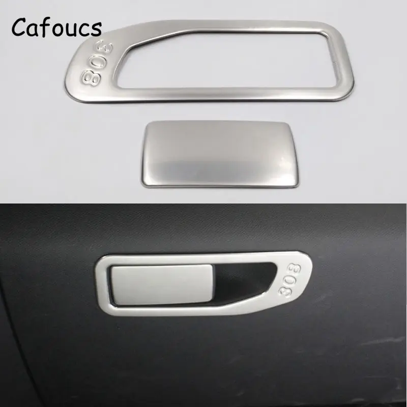 Cafoucs Staniless Steel Car Glove Box Storage Box Handle Frame Trim Sticker For Peugeot 308 2016 2017 Parts Cafoucs Staniless Steel Car Glove Box Storage Box Handle Frame Trim Sticker For Peugeot 308 2016 2017 Parts