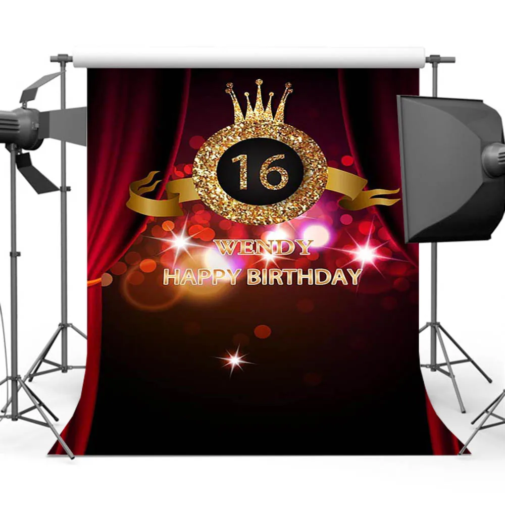 

Mehofoto Adult Ceremony Birthday Party Background for Photography Red Curtain Shining Photo Backdrop Studio Custom Photocall