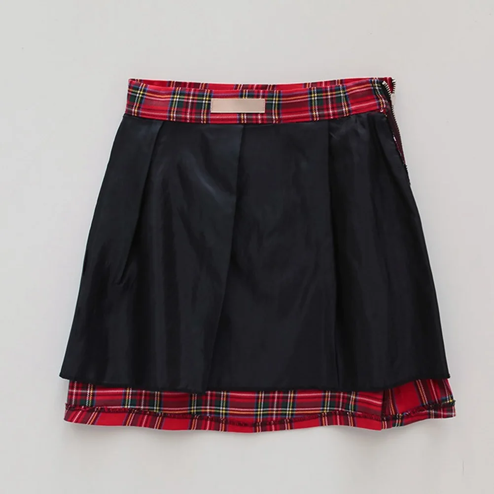 Harajuku, клетчатая юбка для девочек, женские элегантные юбки трапециевидной формы с высокой талией на молнии, мини-юбки в студенческом стиле