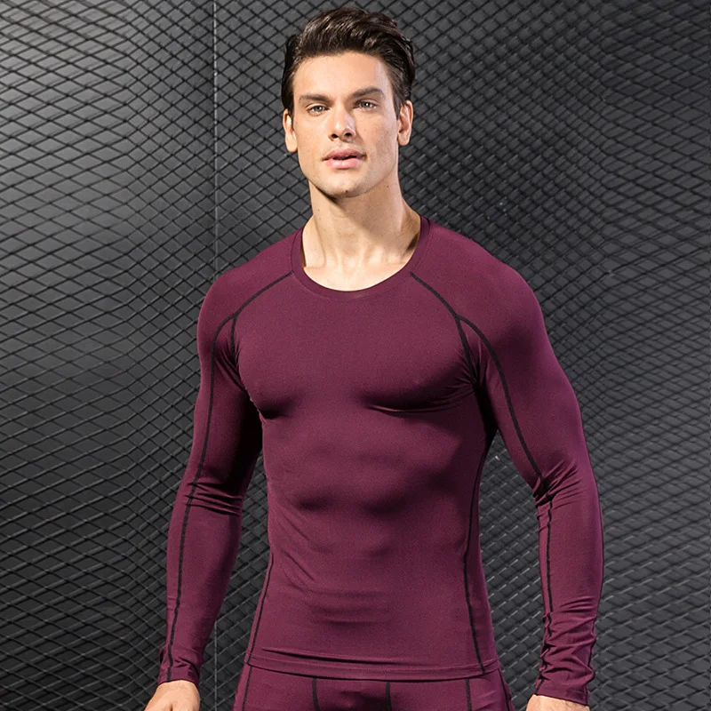 

Men's Multi-colors Rashgard Male Compression Clothing Fitness Training Tops Long Sleeve Underwear Quick drying shirt Sportswear