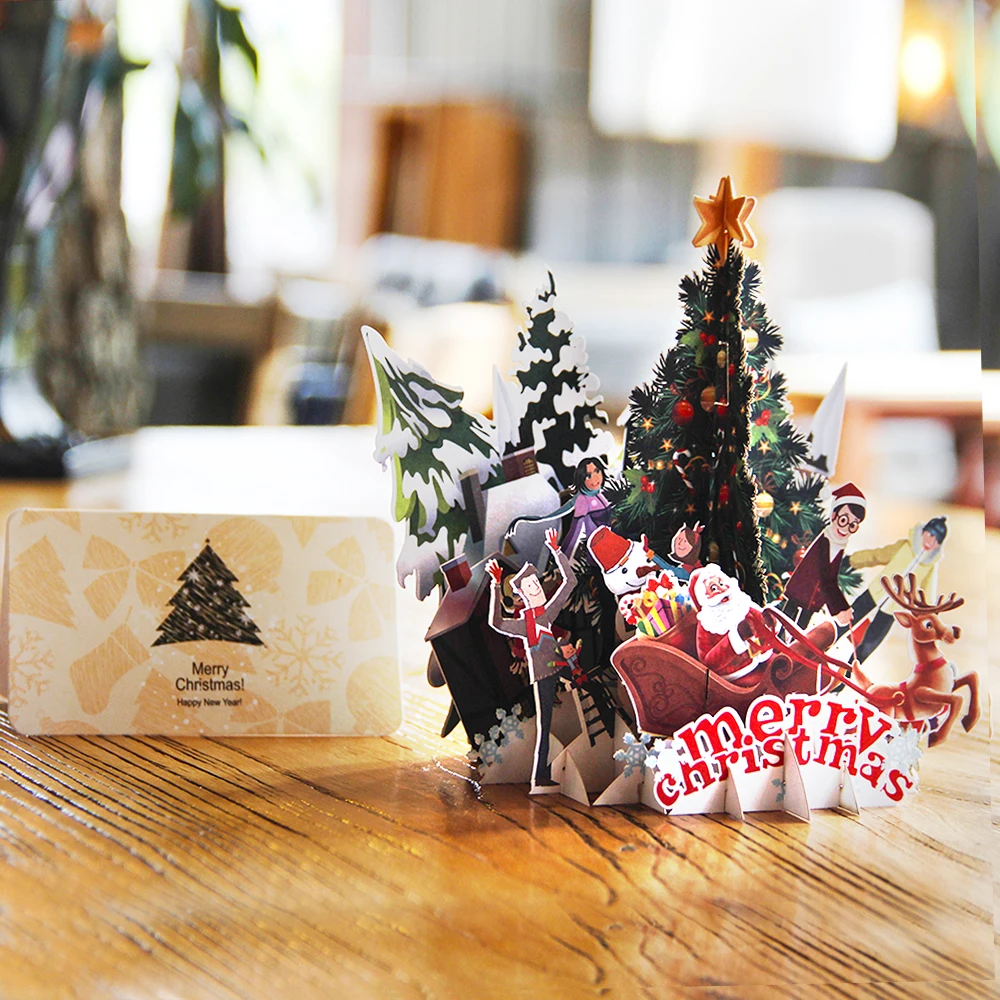 Бумага Spiritz рождественские поздравительные открытки 3D лазерная резка X'mas Pop Up