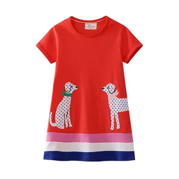 

Kids Summer Dress Girls Short Sleeve cotton dress cartoon dresses 6pcs/lot