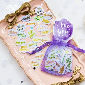 

100pcs/pack Blessing Words Scrapbook Stickers Set Diary Deco Planner Stickers Decoration Labels for Kids,Craft,Journal, Album