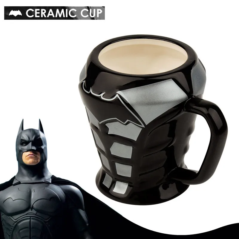 

3D Creative Batman Mugs Ceramic Cup Milk Mug Cartoon justice league office Breakfast Coffee Cups water bottle Birthday Gift