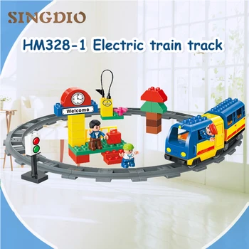 

Rail transport assemble large track building blocks police set home interactive architecture educational toys for children