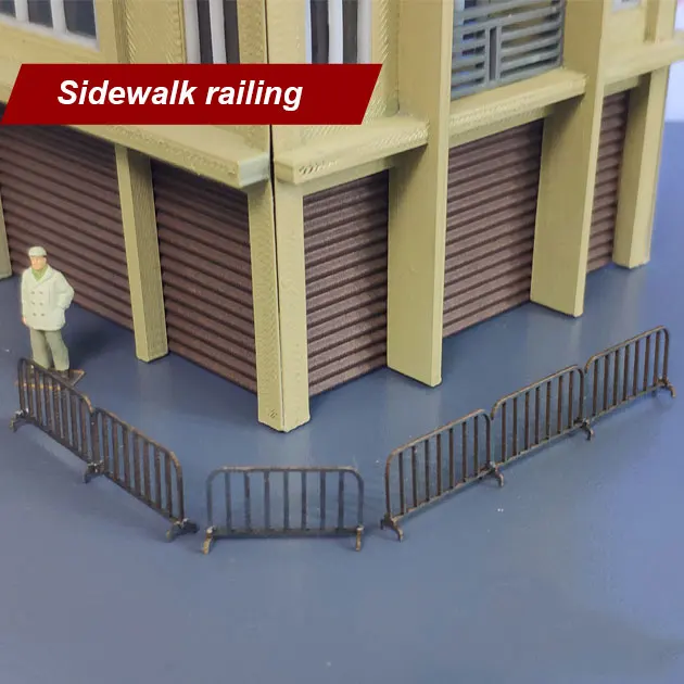 

4pcs 1/87 Sidewalk Fence Scene Matching Toy Building Model Train Ho Scale Accessories