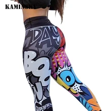 Kaminsky красочные легинсы с цифровым принтом милые Мультяшные аниме женские штаны высокая Талия пуш-ап Mujer тренировки Фитнес Леггинсы