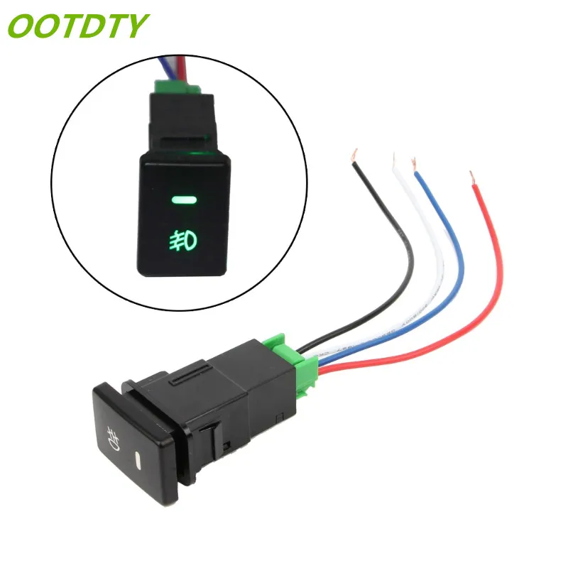

OOTDTY DC 12V Front Fog light Push Switch 4 Wire Button For Toyota Camry Prius Corolla