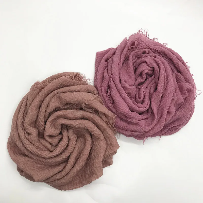 

Square Shawl Scarf Crinkle Plain Wrinkle Muslim Hijab Scarf Cotton Viscose Africa Womes Style 10pcs/lot 31 colours