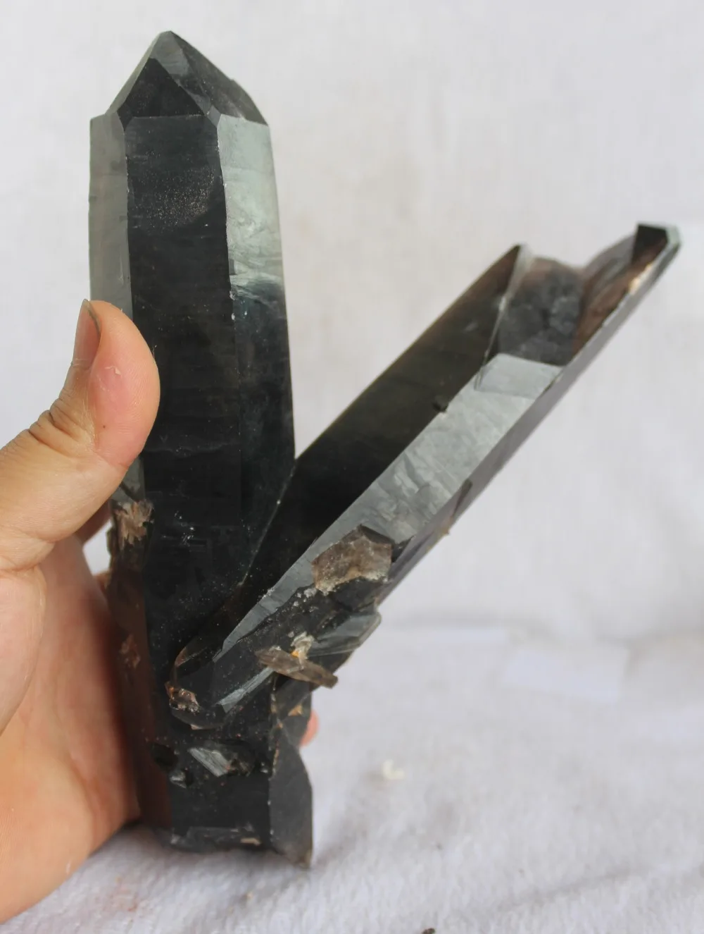 natural black quartz smoky quartz crystal specimen in Stones from Home