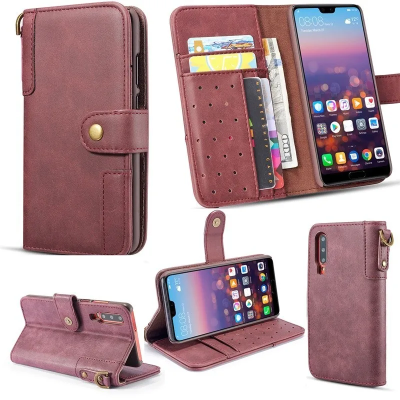 

Vintage Cowhide Flip Leather Case For Huawei Mate 20 Pro Nova 3E 4E Multi-Functional Wallet Business Phone Bags For P30 Lite P20