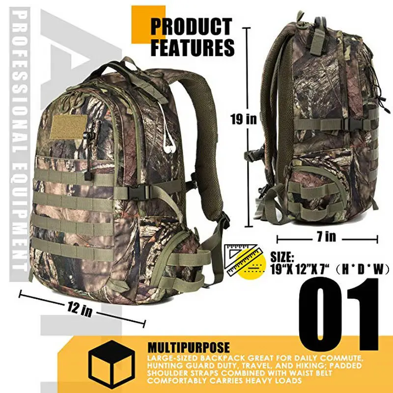Aumtisc Камуфляжный охотничий рюкзак сумка для охоты 19 &quotx 12&quot x 7 &quotтуристический