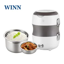 2.0L мини Электрический Ланч-бокс рисоварка из нержавеющей стали Пароварка портативная еда тепловой нагрев пищевой контейнер грелка