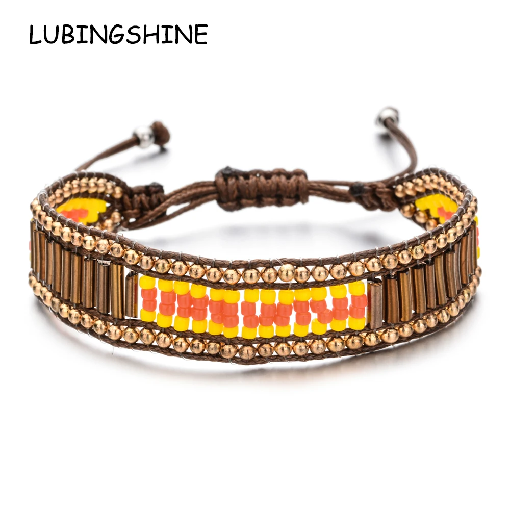 

Wide Bohemian Crystal Beads Friendship Adjustable Braided Rope Bracelets for Women Charms Cotton Weave Bracelet Men Jewelry