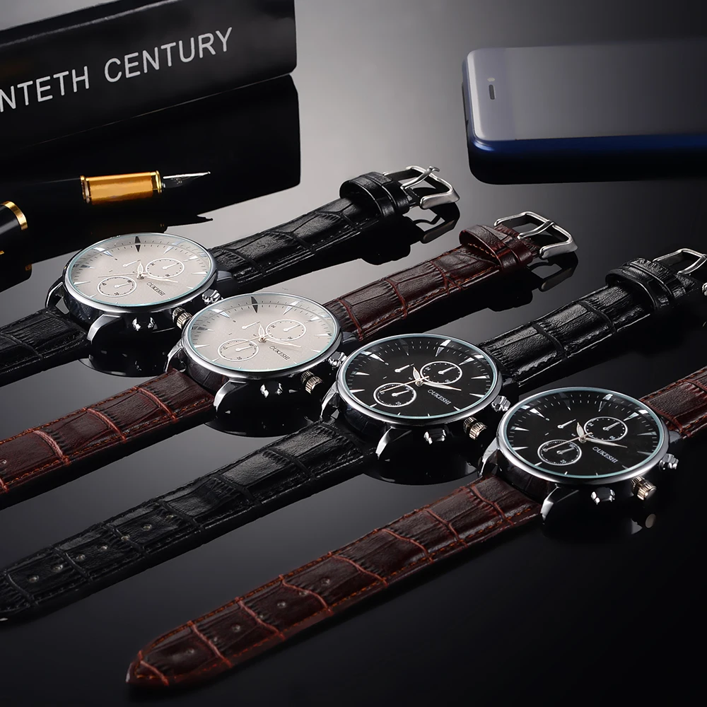 OUKESHI New Fashion Watch Men Elegant Leather Strap Simple Style Casual Business Quartz Male Popular relogio masculino | Наручные часы