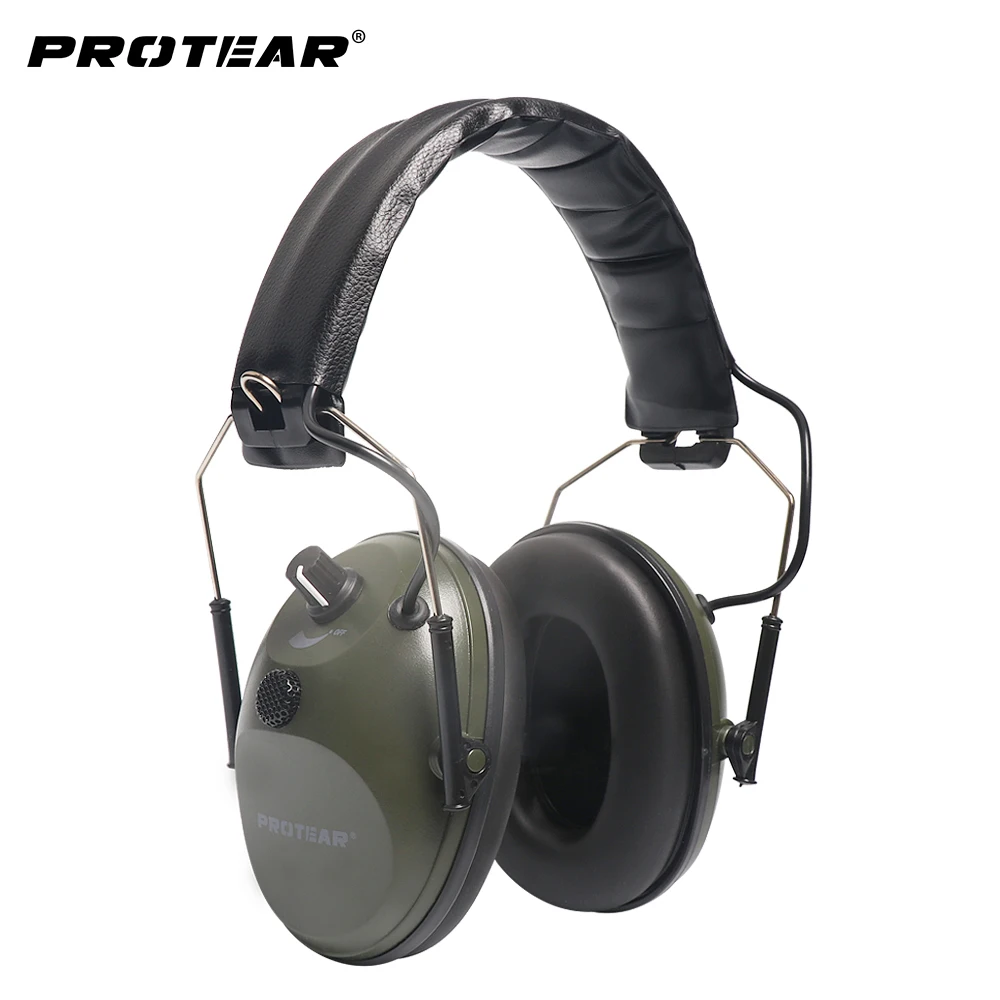 

Prptear Single Microphone Electronic Hunting Earmuff Shooting Range ArmyGreen Hunting Range Gear Hearing Protection NRR 22dB