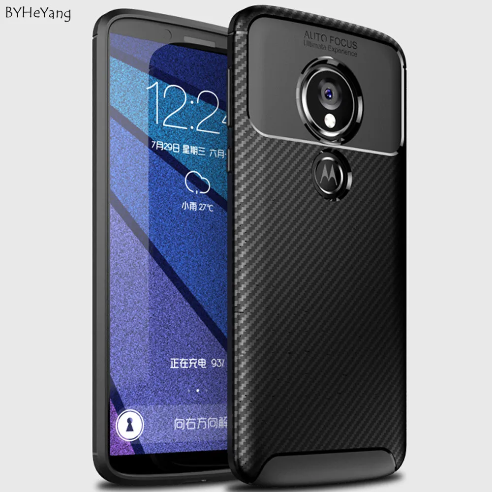 BYHeYang мягкий чехол для Motorola Moto G6 Играть чехол углеродного волокна прочный силиконовый Защитная крышка для Motorola Moto E5 ракушками