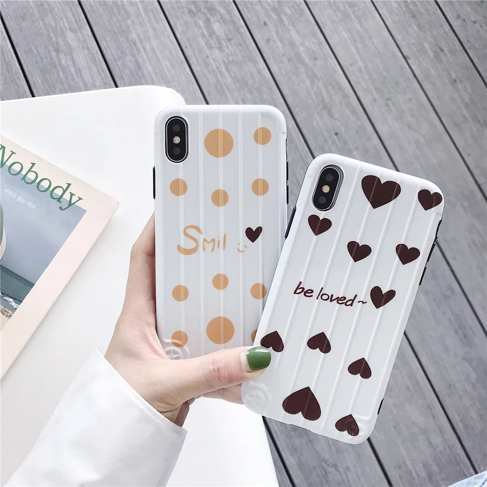 

Lovely Smiley Love Heart Phone Case For Iphone 7 8 6s Plus Luxury Imd Case For Iphone 6 S X Xr Xs Max Soft Tpu Cover Coque