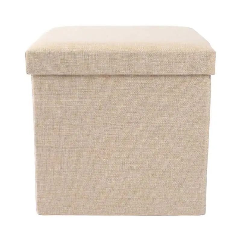 30*30*30 см Чистый цвет имитация льна картонная коробка для хранения, 2 в 1 домашнего использования Органайзер коробка и табурет