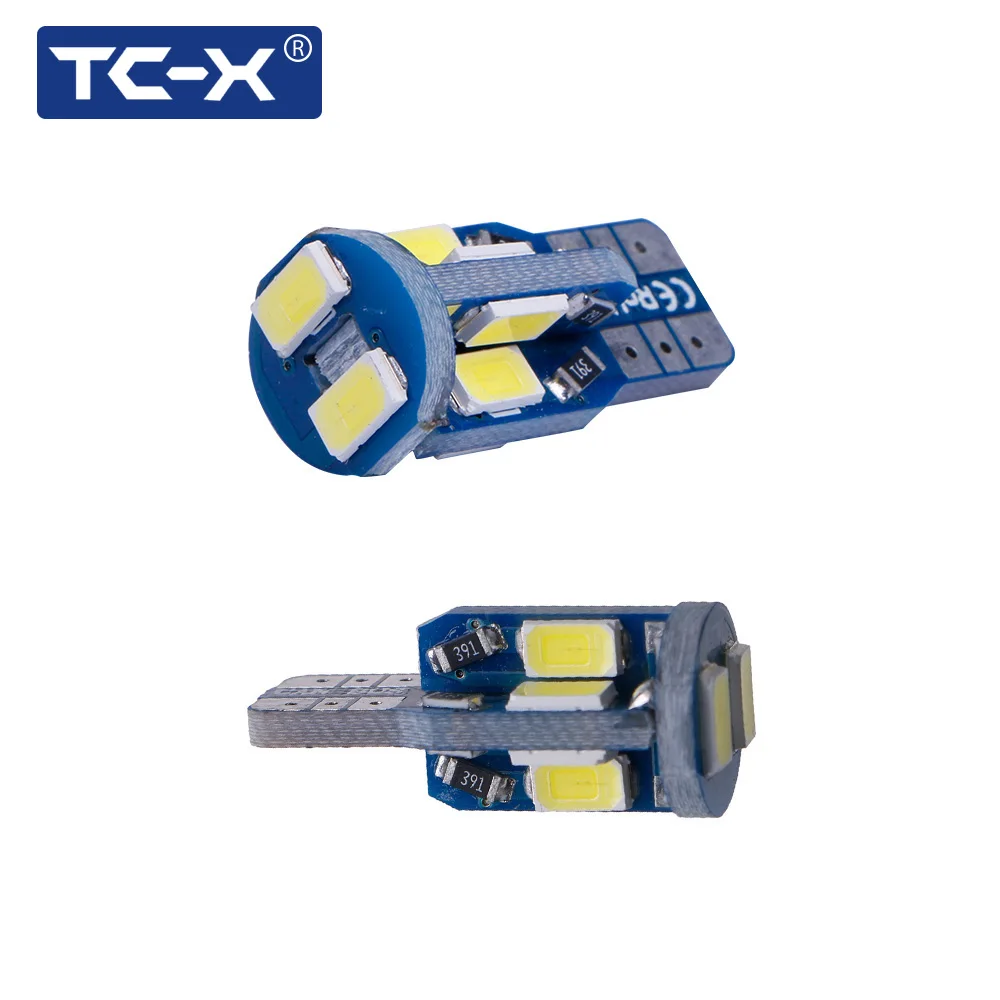 TC-X 2 шт/1пара t10 w5w светодиодные лампы в габариты в подсветку салона Т10 w5w led 12В свет чистый белый