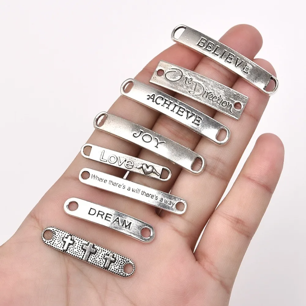 Zinc Alloy Letter Rectangle Chain Connectors (3)