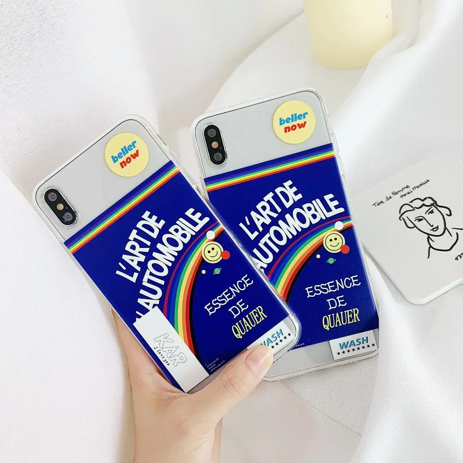 

rainbow Clear soft case for iphone X XS MAX XR 8 7 6 6S plus silicon phone cover Anti-fall fashion Transparent coque fundas