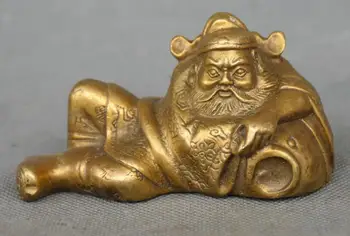 

China Folk Myth Brass ChungKuel ZhongKui Catcher ghost Statue Figurine