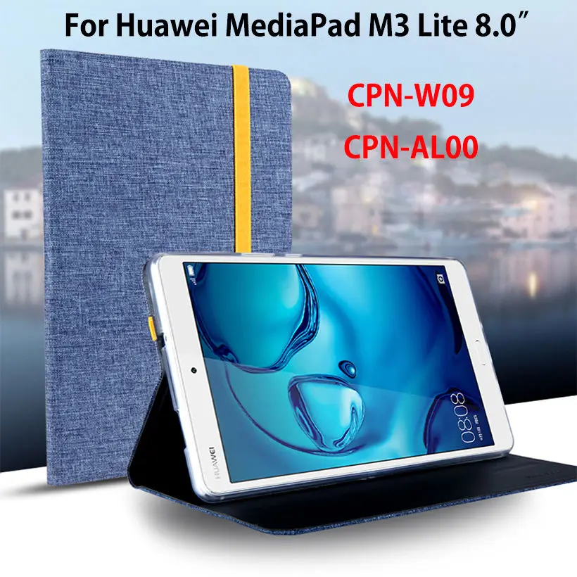 Чехол для Huawei Mediapad M3 Lite 8 0 CPN-L09 CPN-W09 CPN-AL00 &quotсмарт-чехол Funda Tablet Silicon + тканевый чехол