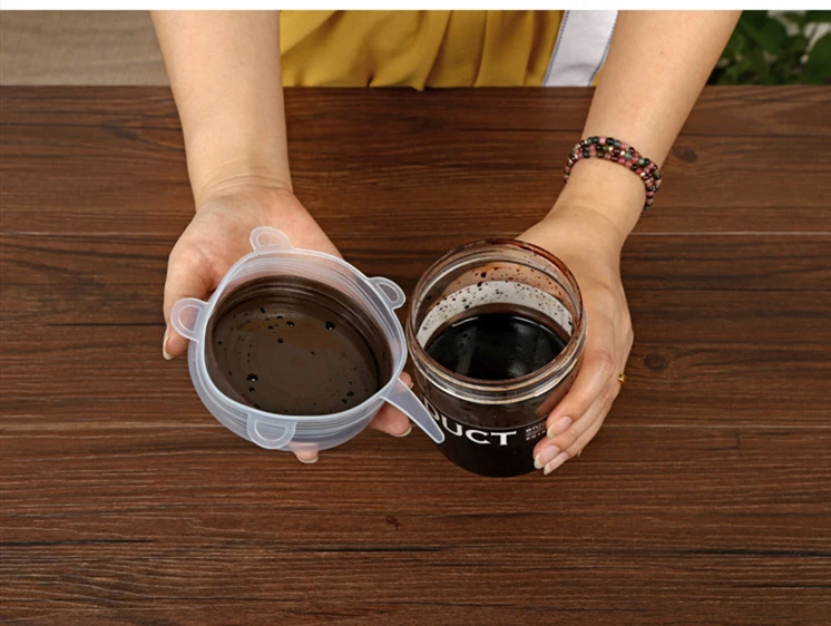 6 шт. пищевой силиконовый чехол для сохранения свежести стретч пленка упаковки