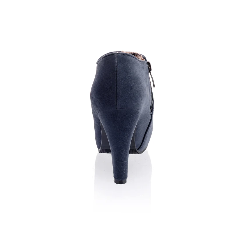 Noir D'équitation De Bleu Confortable Zipper Black Chainingyee Femmes blue Bottes Décontracté Talons apricot Cheville Style Bout Abricot Rond Mode Haute DIYWEH29