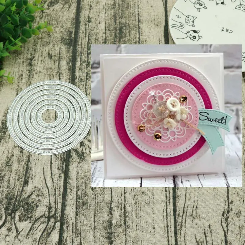 

Round background Metal cutting dies frame craft cutting die embossing stencil for handmade Paper card making scrapbooking