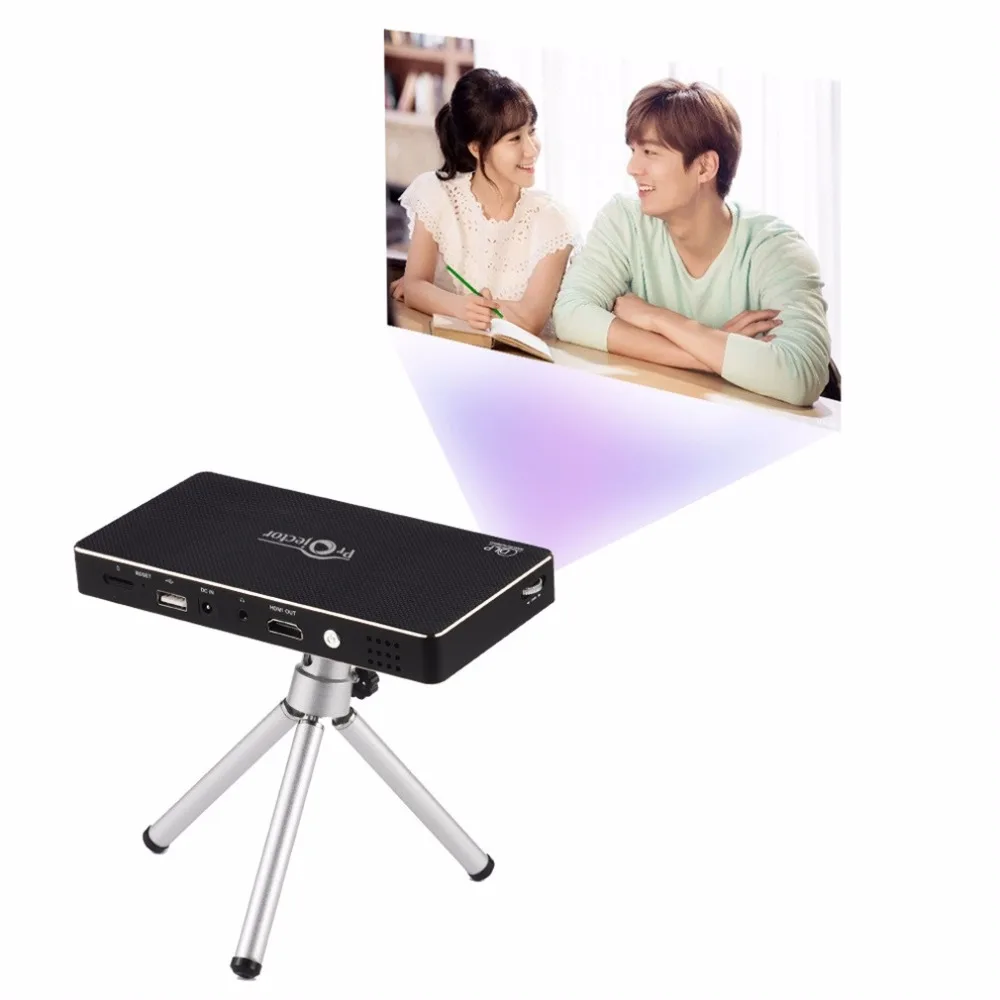 

TOUMEI C800 Portable Size Intelligent Smart Led Projector Home Theater Video Projector For Android 4.4 Black Silver US/EU Plug