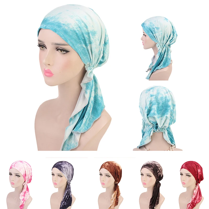 

Women Muslim Chemo Cap Turban Cancer Hat Under Jersey Scarf Hat Head Scarf Wrap Cap