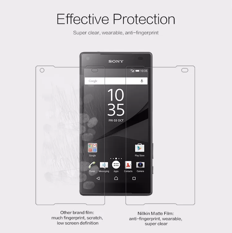 Nillkin Matte антибликовым покрытием anti scratch Экран протектор Плёнки для Sony Xperia Z5 Compact/e5803/J5 компактный матовый защитный Плёнки