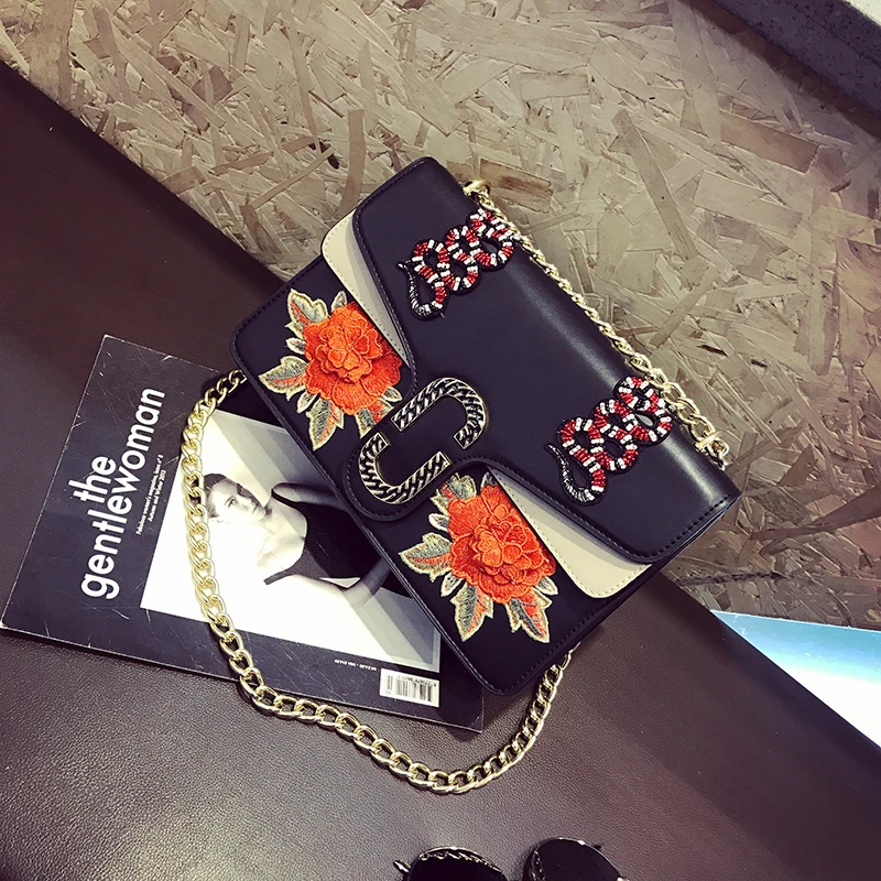 

Louis Fashion Embroidery Shoulder Bags for Women 2018 Famous Brand Design Leather Messenger Vintage Ladies Handbags luis vuiton