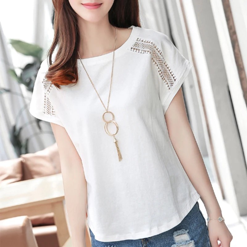 2018 летние шорты рукав блузки для Для женщин Femme хлопок белье Мода blusas топы плюс