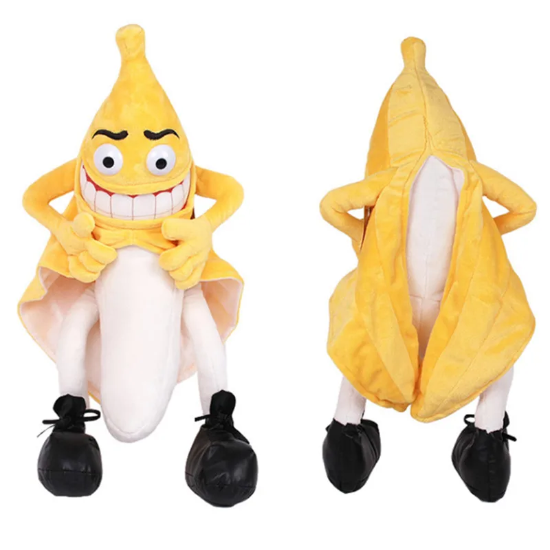 

Funny Bad Banana Man Short Plush Pillow Creative Evil Banana Stuffed Toy Living Room Sofa Back Cushion X2187