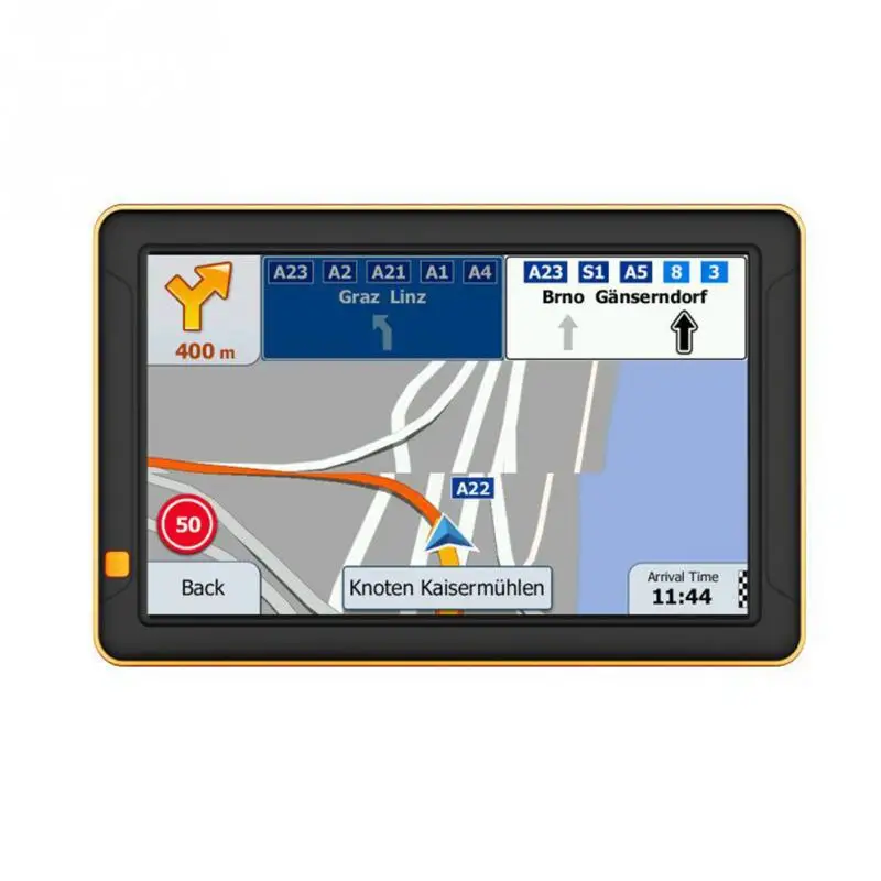 9-дюймовый Сенсорный экран автомобильного навигатора gps реагирует быстро и безопасно голосовая навигация уменьшает усталость вождения приемник ЧМ-черный/желтый