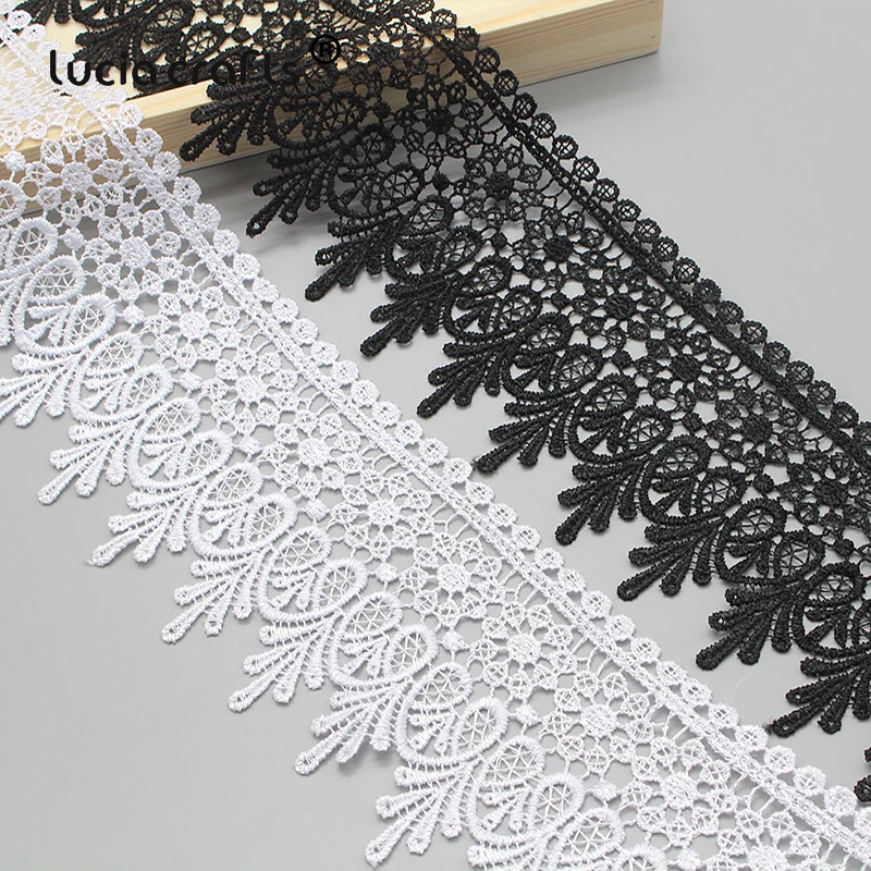 

Lucia crafts 1y/2y 9cm Black/White Embroidered Net Lace Fabric Trim Ribbons DIY Sewing Handmade Craft Materials N0508