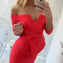 Платье-блейзер из двух частей с открытыми плечами, женское элегантное платье миди с длинным рукавом, офисное Повседневное платье-блейзер