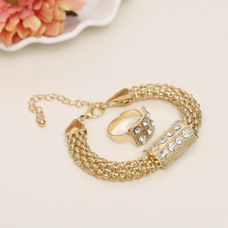 Dubai Gold Jewelry Sets. Nigerian Wedding African Beads. Crystal Bridal ...