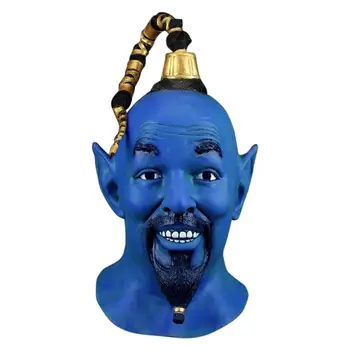 

Top Grade Latex Movie Aladdin Mask Magic Lamp Jinn Cosplay Latex Mask Full Head Mask