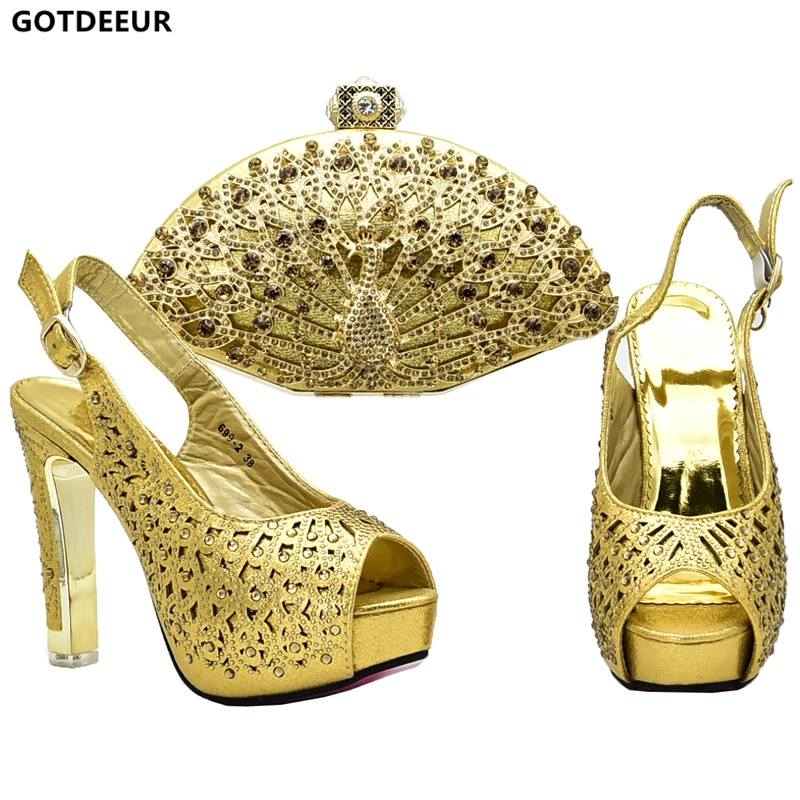 Latest Design Shoes and Matching Bags Set Italian Ladies Shoes and Bags