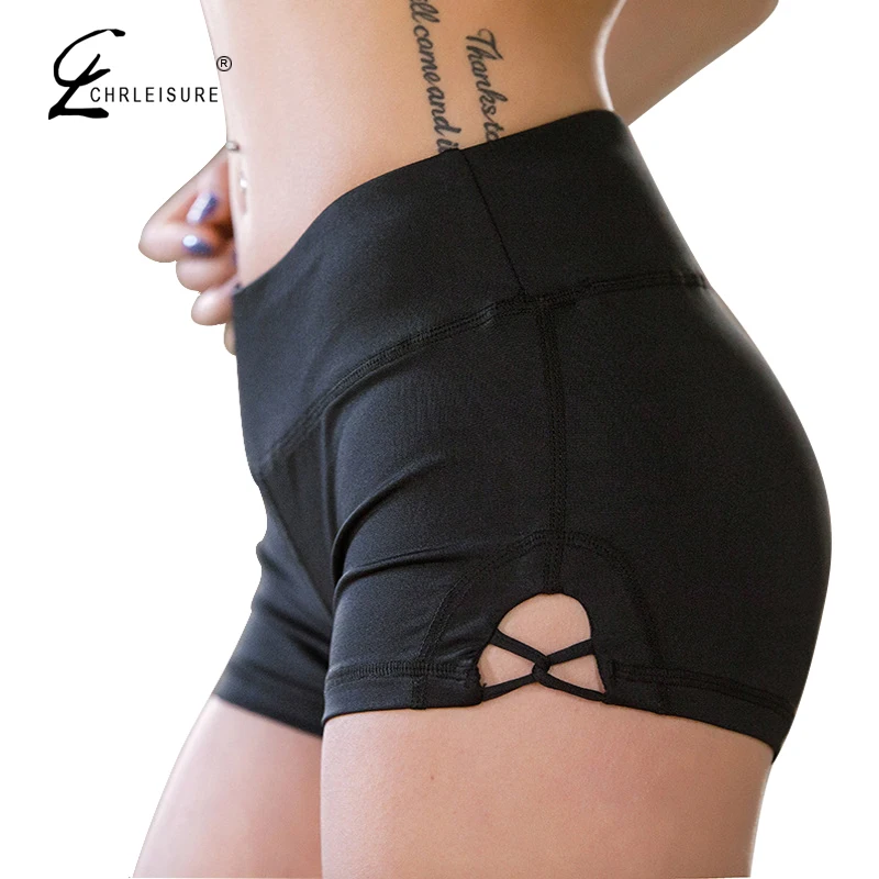 

CHLEISURE S-L 3 Colors Summer Push Up Solid Women Shorts Casual Workout Black Short Slim Hollow Out Shorts
